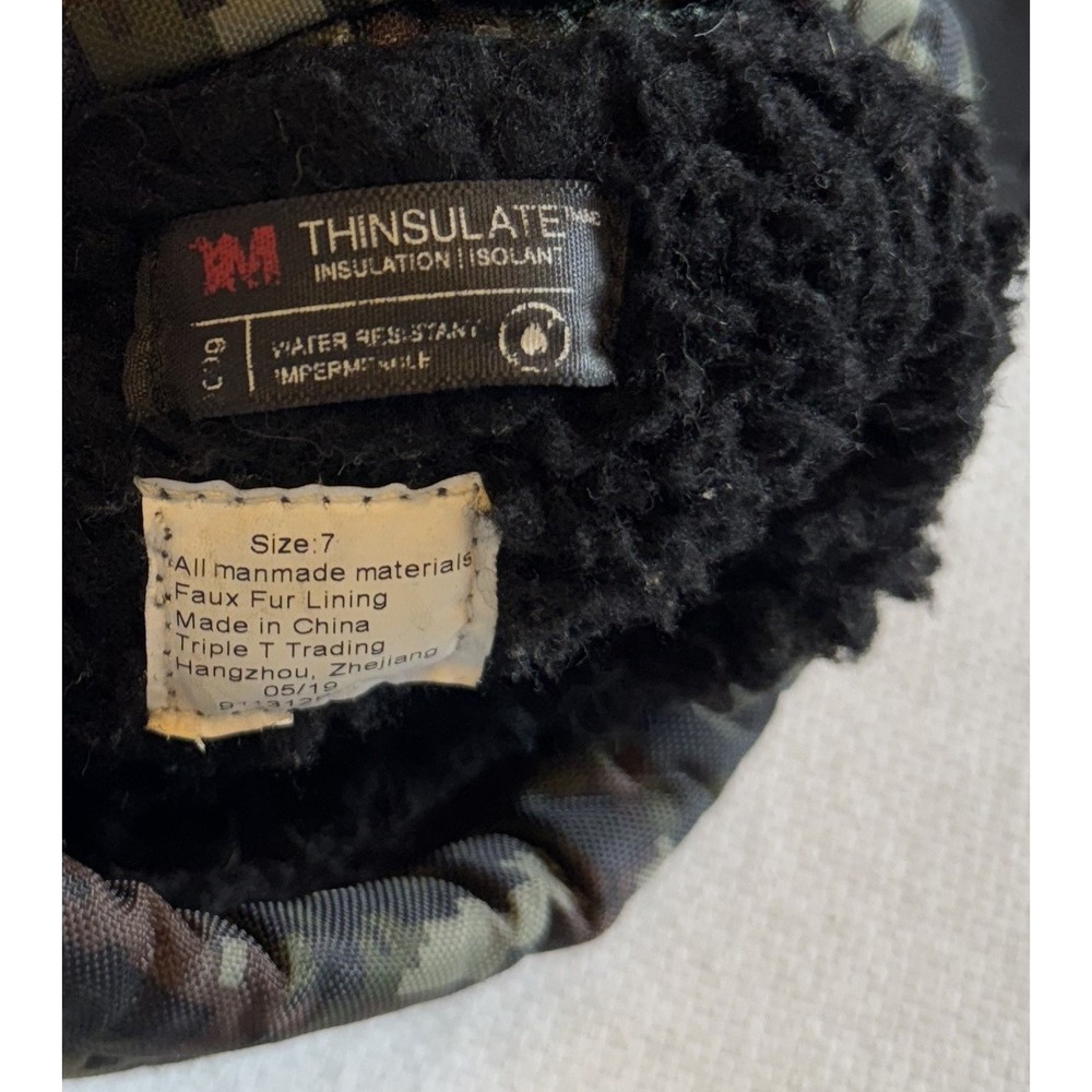 Northside Boots Youth Size 7 Camo Thinsulate Waterproof Winter Faux Fur Lined Sh - Picture 6 of 10